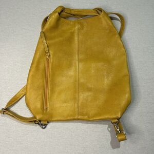 Yellow Vegan Leather Backpack bucket bag, so soft, Boho, Travel, Coastal Cowgirl